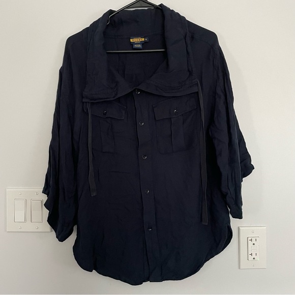 Ralph Lauren Tops - Ralph Lauren Rugby Navy Blue Button Down Top in S